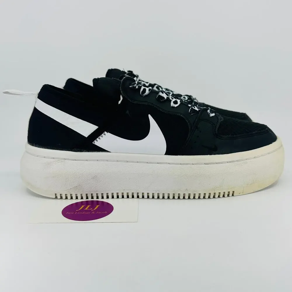 Nike Women's Court Vision Alta Platform Sneakers Black White CW6536-001 Size 8.5
